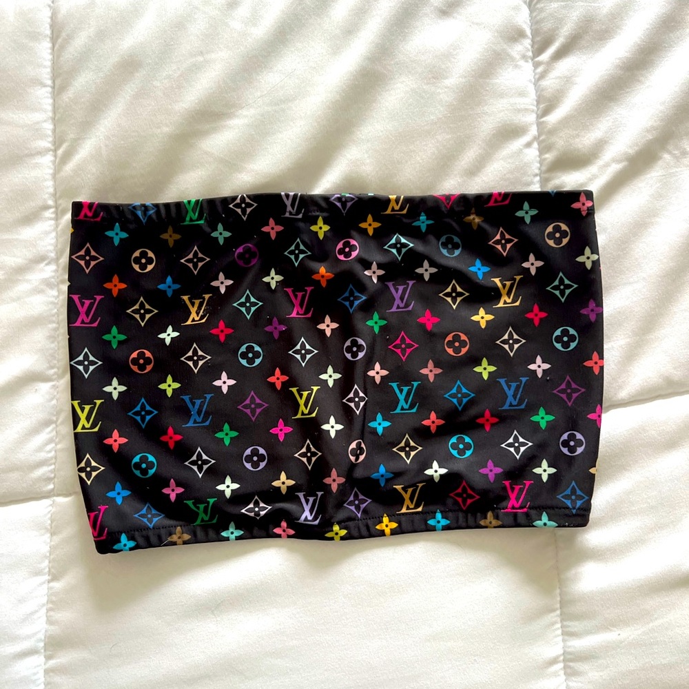 LV Inspired Bandeau Crop Top